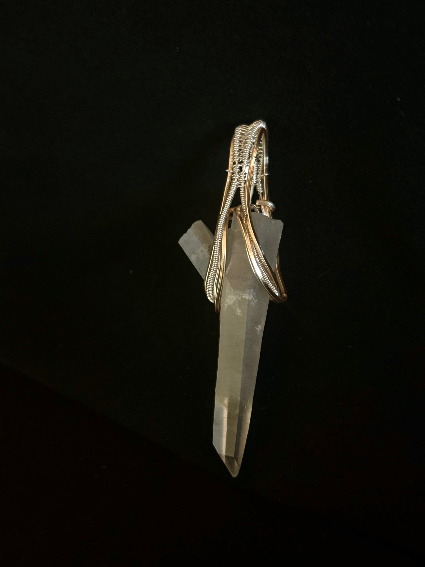 Quartz Point Pendant - Mixed Metal