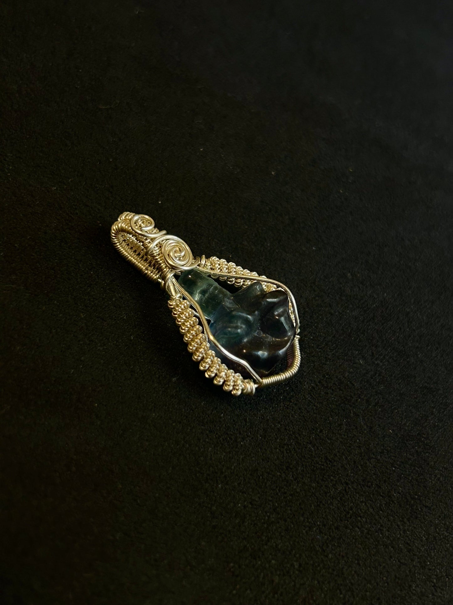 My Last Fxck - Fluorite Pendant - Silver