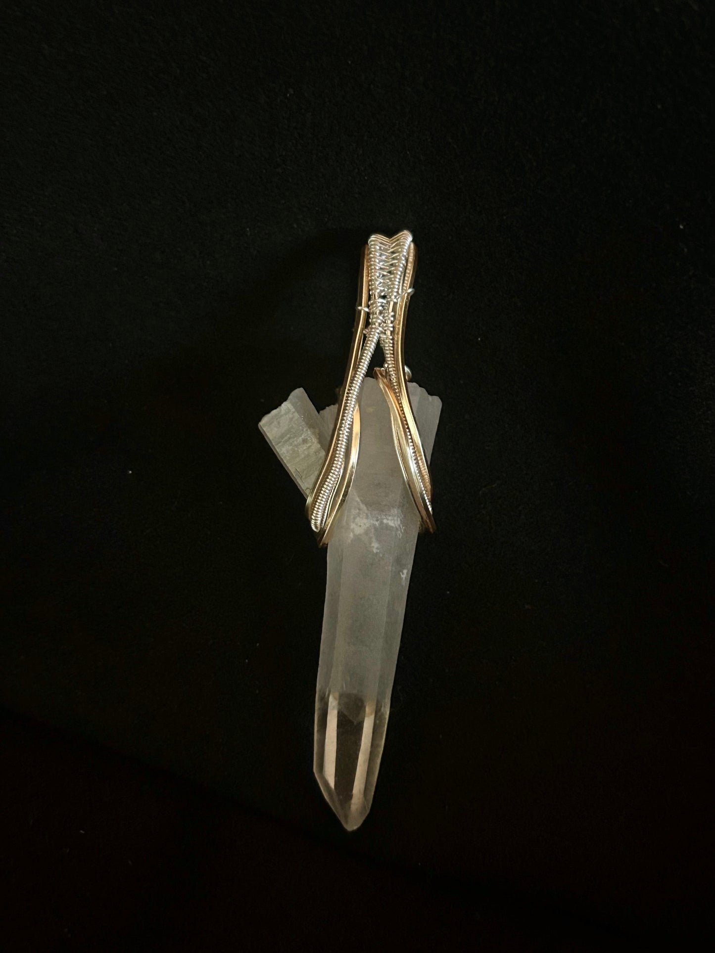 Quartz Point Pendant - Mixed Metal