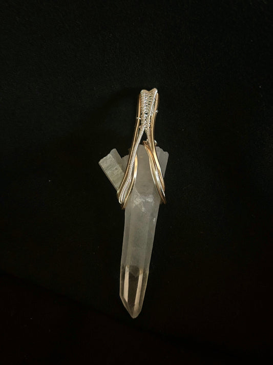 Quartz Point Pendant - Mixed Metal