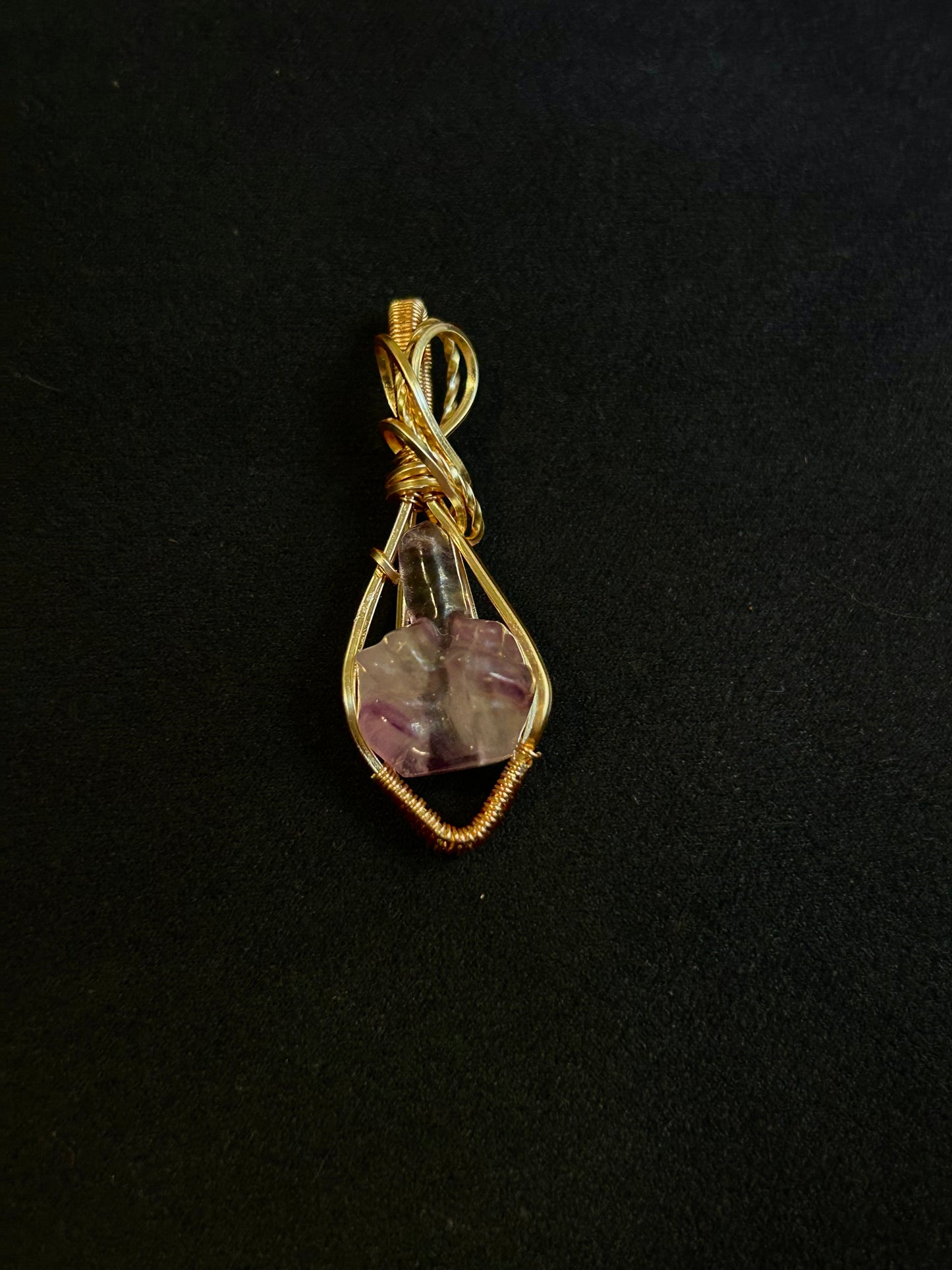 Screw You - Fluorite Pendant - Golden
