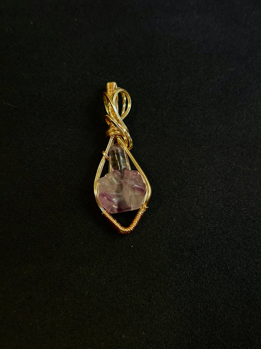 Screw You - Fluorite Pendant - Golden