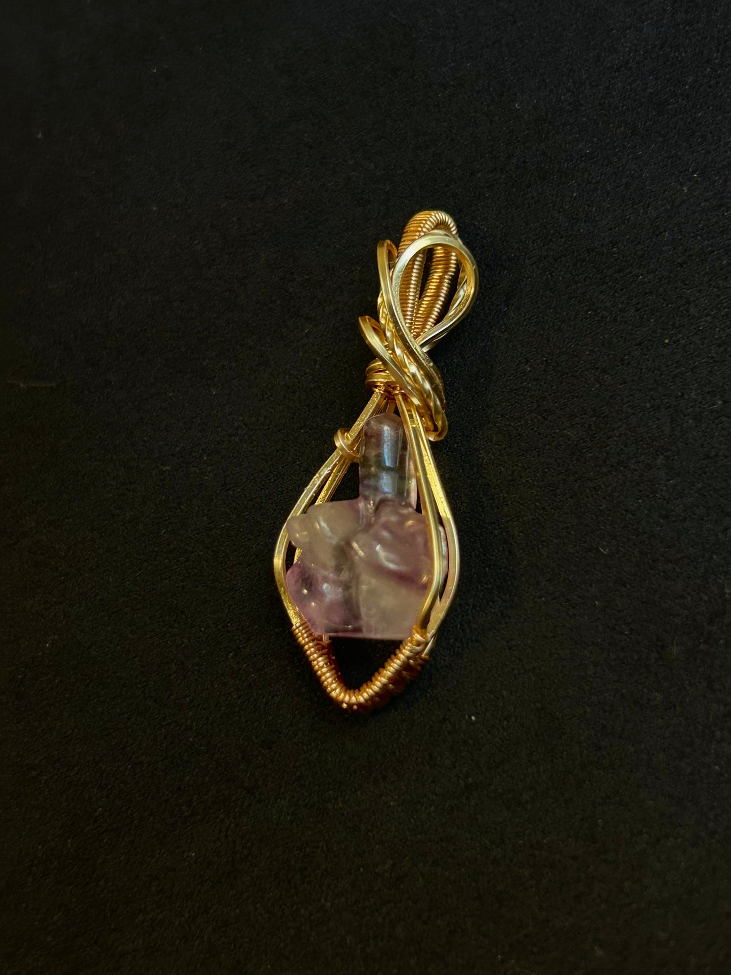 Screw You - Fluorite Pendant - Golden