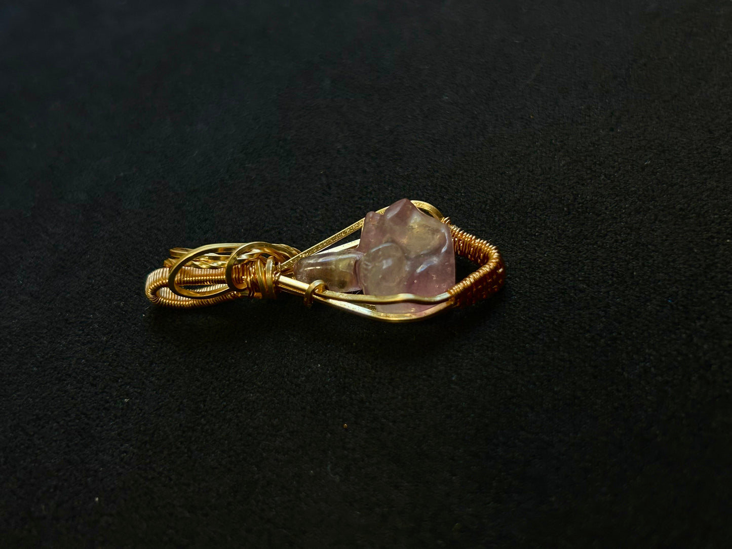 Screw You - Fluorite Pendant - Golden