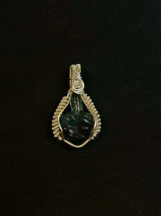 My Last Fxck - Fluorite Pendant - Silver