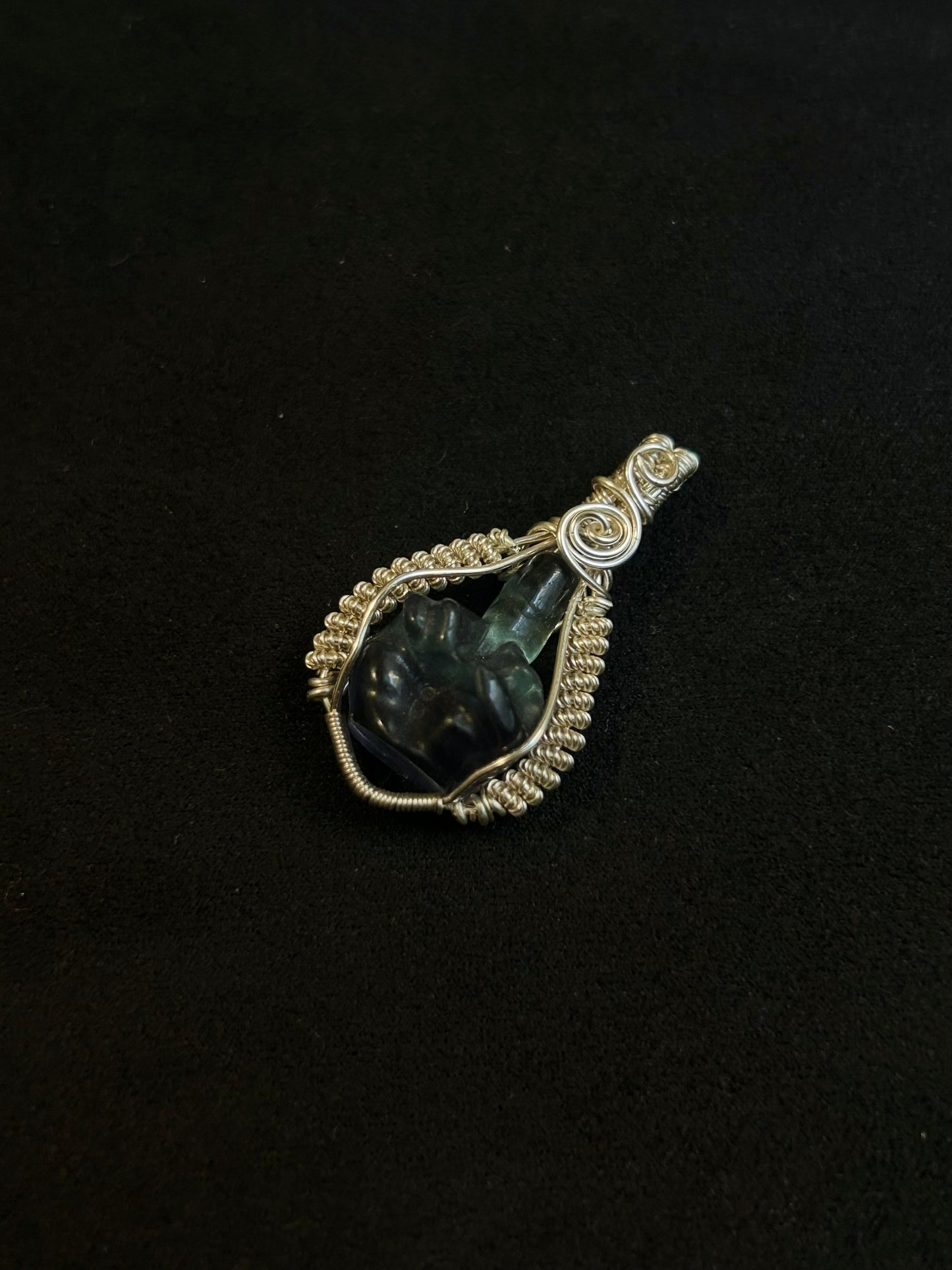 My Last Fxck - Fluorite Pendant - Silver