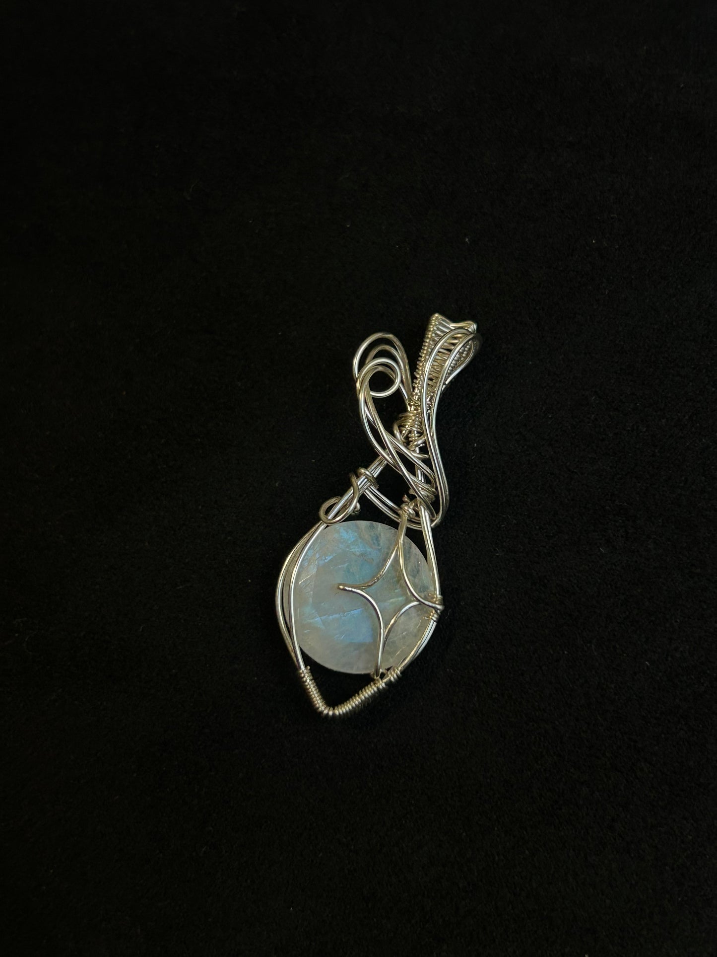 Rainbow Moonstone Sparkle Pendant - Silver