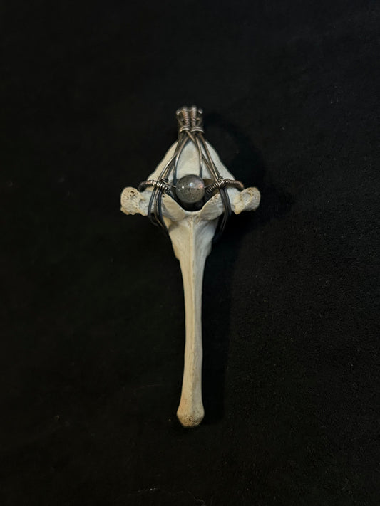 Real Fox Vertebrae Pendant - Sterling Silver