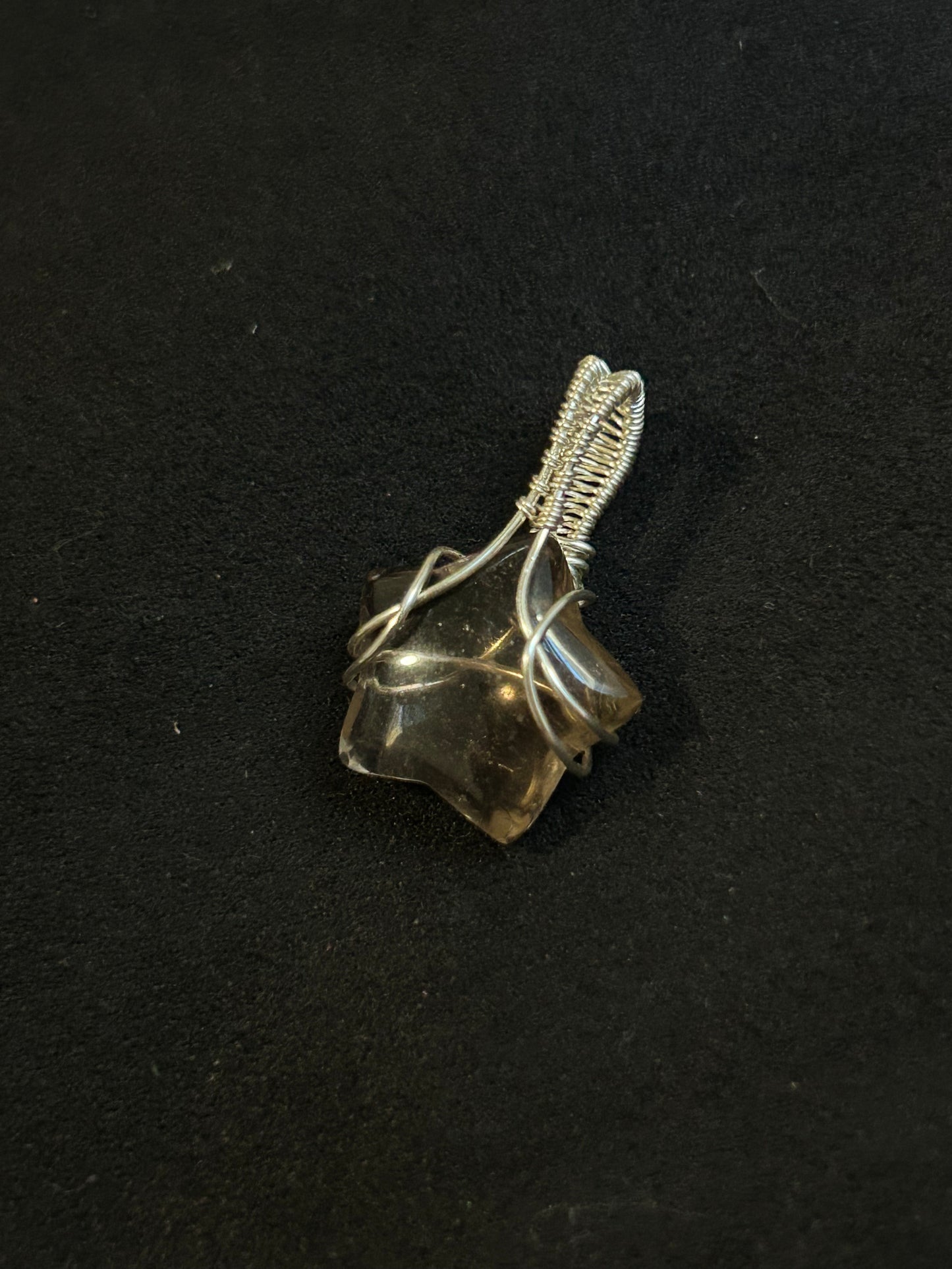 Smoky Quartz Star Pendant - Silver